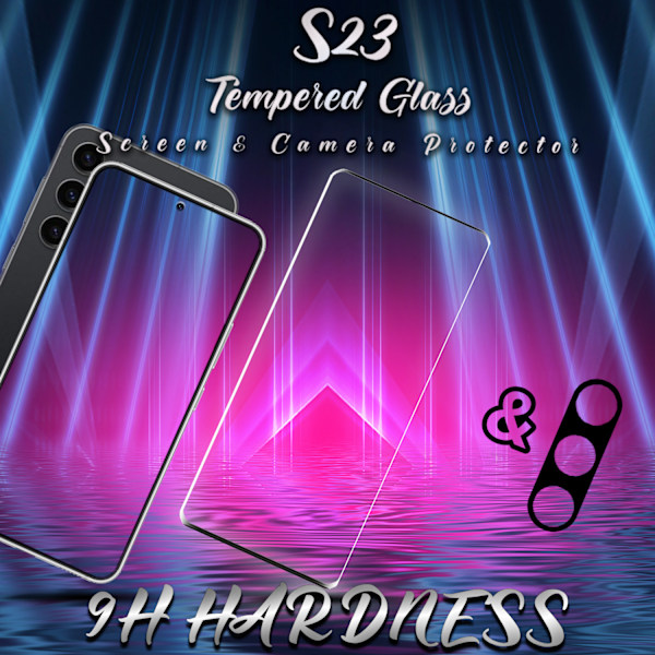 1-Pack Samsung S23 Skärmskydd & 1-Pack linsskydd - Härdat Glas 9H - Super kvalitet 3D