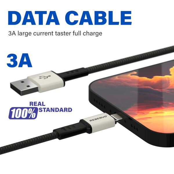 Kraftfull 3A Mikro-USB och USB Datakabel – Snabb och Hållbar Laddning