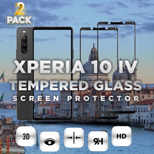 2-Pack SONY XPERIA 10 IV Näytönsuoja - Karkaistu Lasi 9H - Super laatu 3D