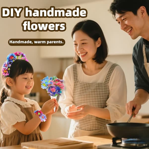 Blomsterpresser til børnehåndværk, DIY-sæt med farverige blomster