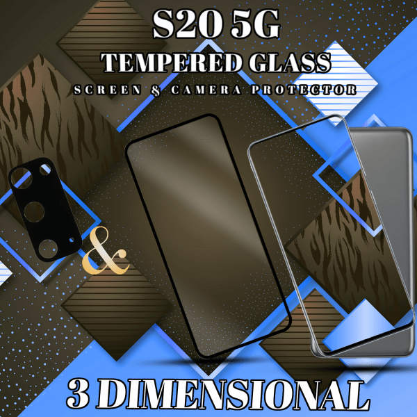 1-Pack Samsung S20 (5G) Skärmskydd & 1-Pack linsskydd - Härdat Glas 9H - Super kvalitet 3D