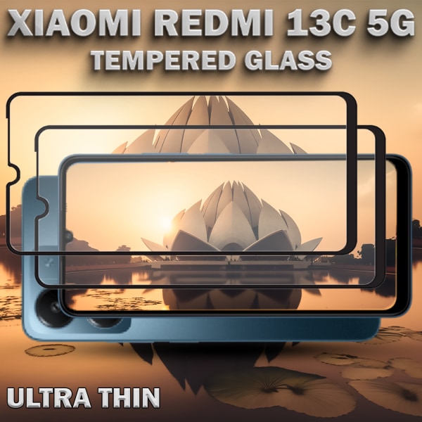 2-Pack XIAOMI REDMI 13C 5G Skärmskydd - Härdat Glas 9H - Super kvalitet 3D