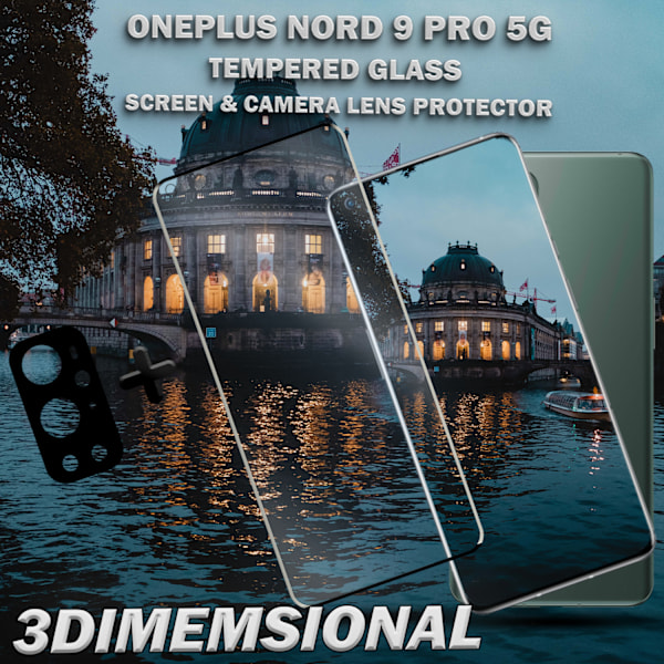 1-Pack ONEPLUS 9 PRO Näytönsuoja & 1-Pack linssinsuoja - Karkaistu Lasi 9H - Super laatu 3D