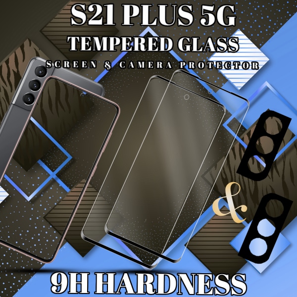 2-Pack SAMSUNG S21 PLUS Skærmbeskyttelse & 2-Pack linsebeskyttelse - Hærdet Glas 9H - Super kvalitet 3D
