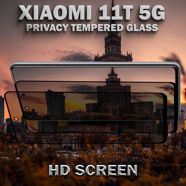 2-Pack Privacy Skärmskydd For Xiaomi 11T (5G) - Härdat Glas 9H - Super Kvalitet 3D