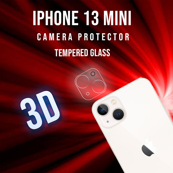 Linsskydd iPhone 13 Mini Kamera - Härdat Glas 9H - Super 3D