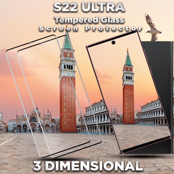 2-Pack SAMSUNG S22 ULTRA Näytönsuoja - Karkaistu Lasi 9H - Super laatu 3D