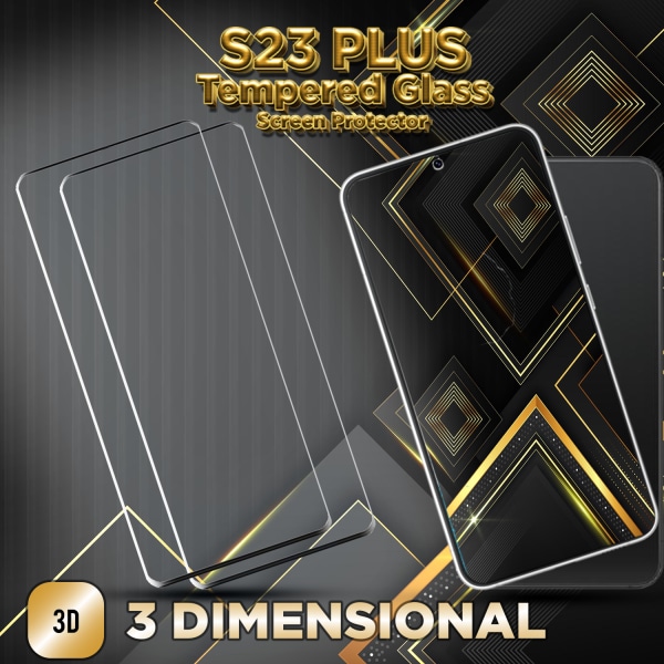 2-Pack Samsung S23 Plus - 9H Härdat Glass - 3D Super Kvalitet Skärmskydd