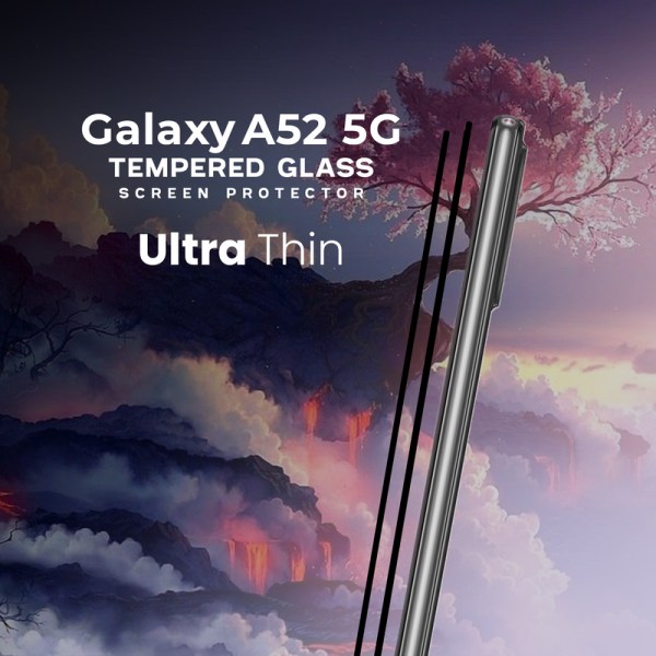 2 Pack Samsung Galaxy A52 5G -Härdat glas 9H-Super kvalitet 3D