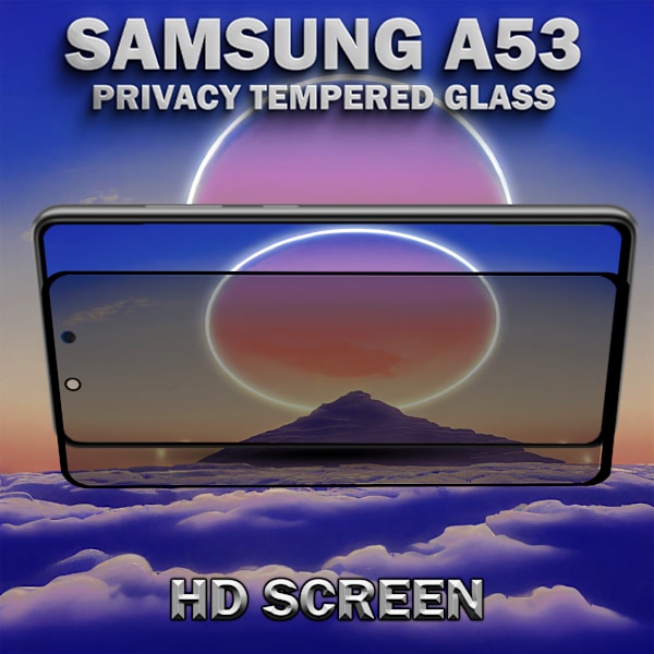 1-Pack Privacy Skärmskydd For Samsung A53 - Härdat Glas 9H - Super Kvalitet 3D