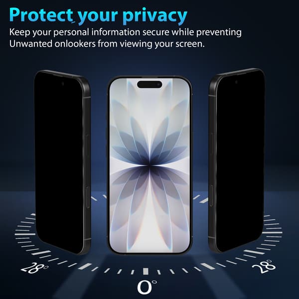 2-Pack iPhone 17 Privacy Skärmskydd - Härdat Glas 9H - Super kvalitet 3D iPhone 17