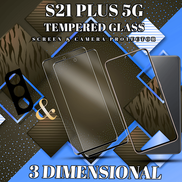 2-Pack SAMSUNG S21 PLUS Skærmbeskyttelse & 1-Pack linsebeskyttelse - Hærdet Glas 9H - Super kvalitet 3D