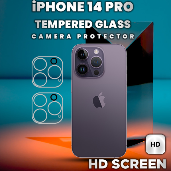 2-Pack iPhone 14 Pro Linsskydd - 9H Härdat glas - Super kvalitet 3D Linsskydd