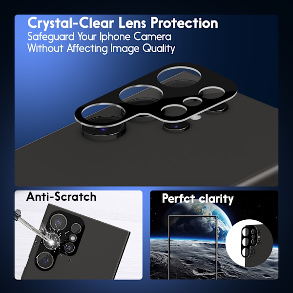 1-Pack SAMSUNG S24 ULTRA Skærmbeskyttelse & 1-Pack linsebeskyttelse - Hærdet Glas 9H - Super kvalitet 3D