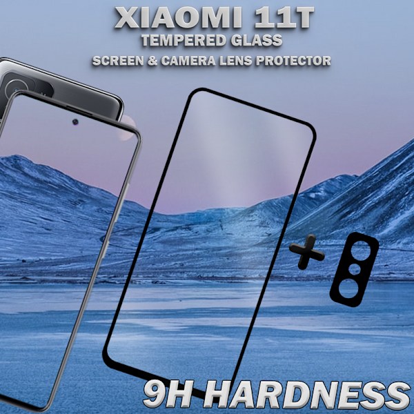 1-Pack Xiaomi 11T Skärmskydd & 1-Pack linsskydd - Härdat Glas 9H - Super kvalitet 3D