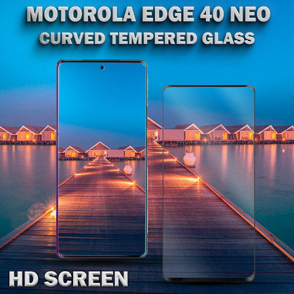 Motorola Edge 40 NEO - Härdat Glas 9H - Super kvalitet 3D Skärmskydd