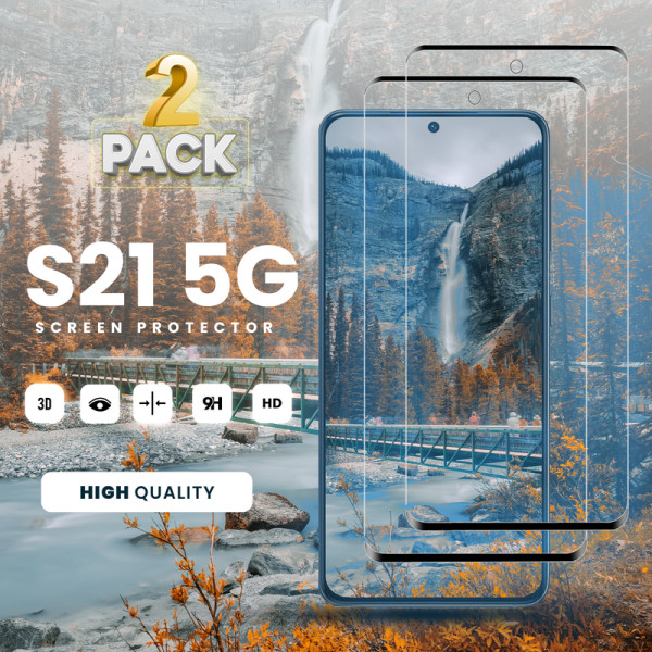2 Pack Samsung S21 5G - Härdat Glas 9H - Super Kvalitet 3D