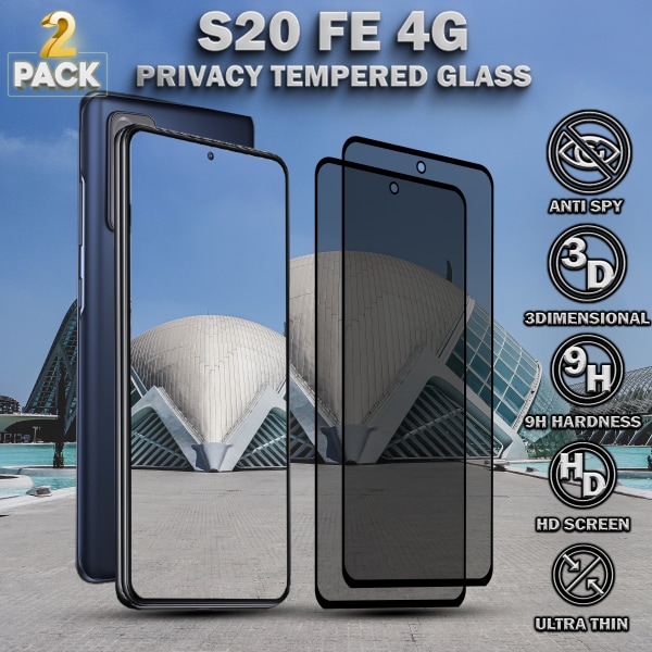 2-Pack Privacy Skärmskydd For Samsung S20 FE (4G) - Härdat Glas 9H - Super Kvalitet 3D