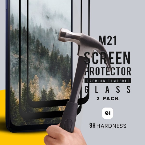 2-Pack Samsung Galaxy M21 - Härdat glas H9 - Top kvalitet 3D
