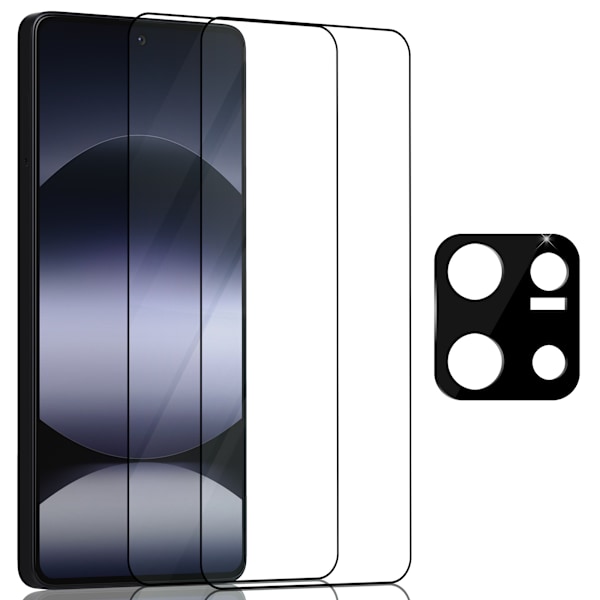 2-Pack Xiaomi Redmi Note 14S Skärmskydd & 1-Pack linsskydd - Härdat Glas 9H - Super kvalitet 3D
