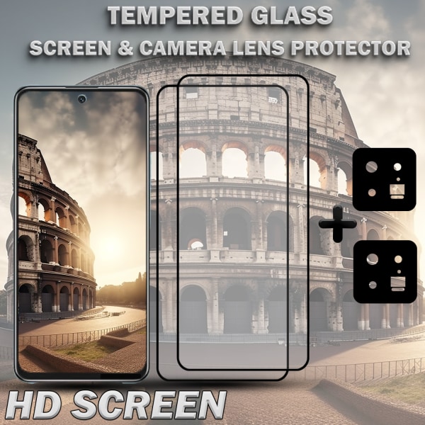 2-Pack XIAOMI 13 Skärmskydd & 2-Pack linsskydd - Härdat Glas 9H - Super kvalitet 3D