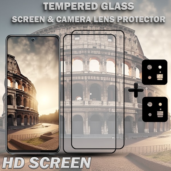 2-Pack XIAOMI 13 Skärmskydd & 2-Pack linsskydd - Härdat Glas 9H - Super kvalitet 3D