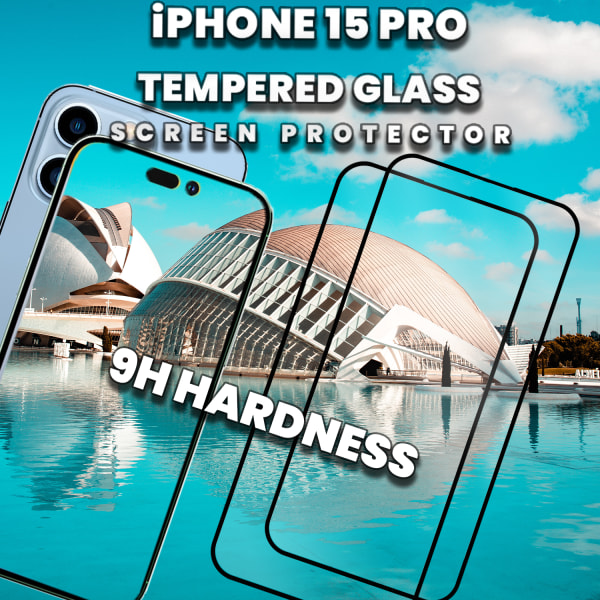2-Pack iPhone 15 Pro - 9H Härdat Glass - Super kvalitet 3D