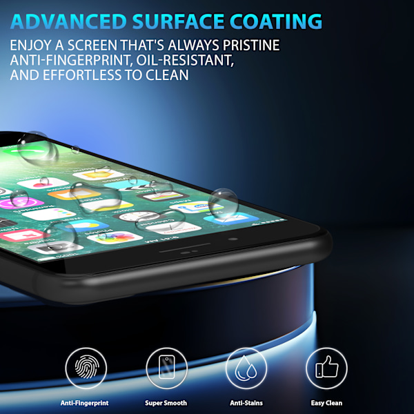 2-Pack Iphone 7 Black Skärmskydd - Härdat Glas 9H - Super kvalitet 3D