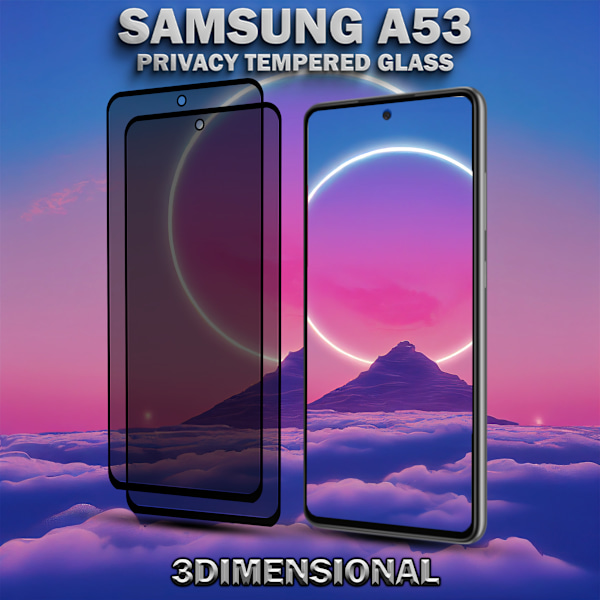 2-Pack Privacy Skärmskydd For Samsung A53 - Härdat Glas 9H - Super Kvalitet 3D