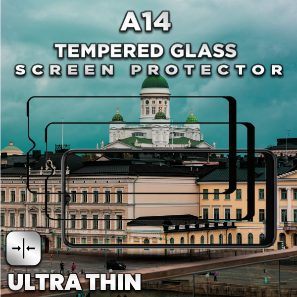 2-Pack Samsung Galaxy A14 - Härdat Glas 9H - Super Kvalitet 3D Skärmskydd