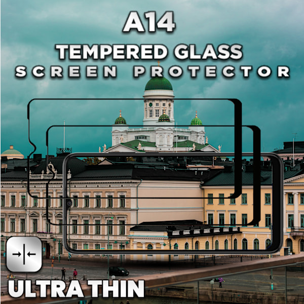 2-Pack Samsung Galaxy A14 - Härdat Glas 9H - Super Kvalitet 3D Skärmskydd