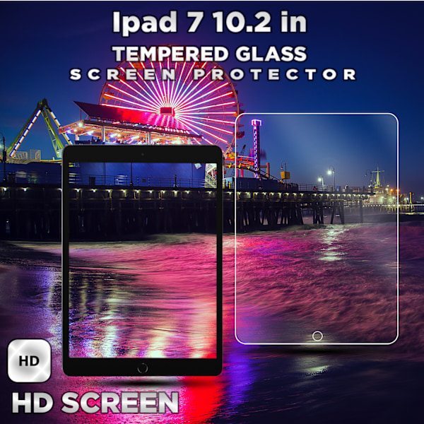 1-Pack APPLE IPAD 7 (10.2 INCH) Skærmbeskyttelse - Hærdet Glas 9H - Super kvalitet 3D