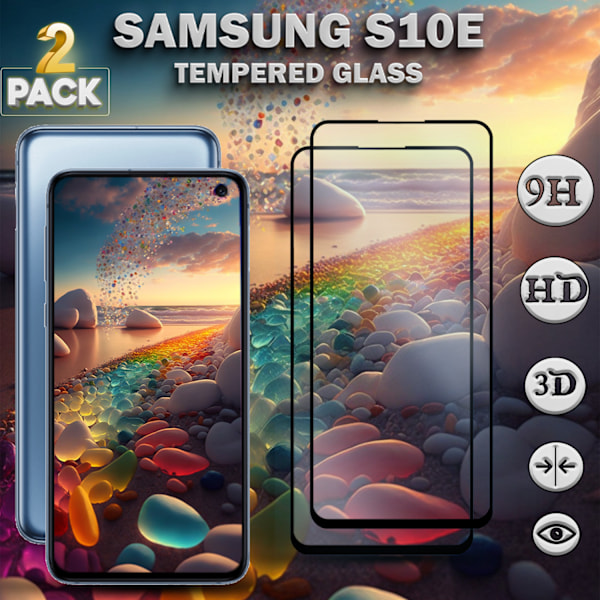 2-Pack SAMSUNG GALAXY S10E Näytönsuoja - Karkaistu Lasi 9H - Super laatu 3D