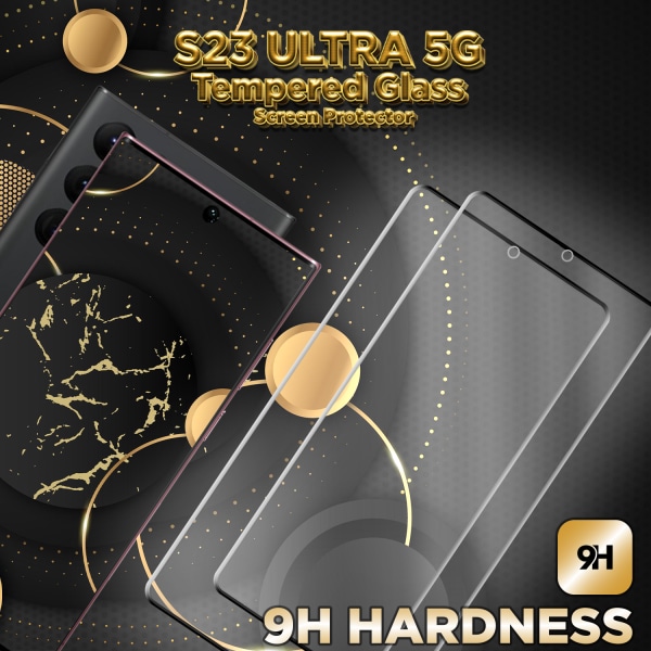 2-Pack Samsung S23 Ultra 5G - 9H Härdat Glass - 3D Super Kvalitet Skärmskydd