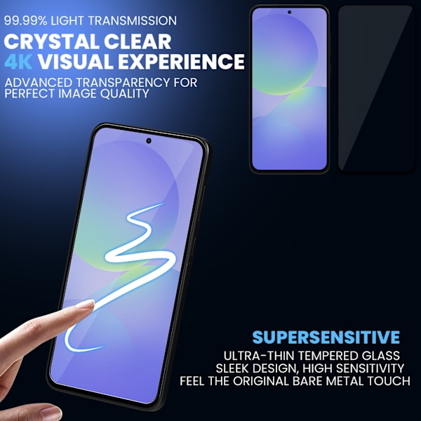 2-Pack Samsung A36 Skärmskydd & 2-Pack linsskydd - Härdat Glas 9H - Super kvalitet 3D