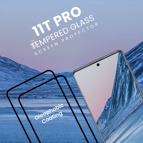 2 Pack Xiaomi 11T Pro 5G - Härdat glas 9H - Super kvalitet 3D