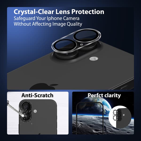2-Pack iPhone 17 Privacy Skærmbeskyttelse & 2-Pack linsebeskyttelse - Hærdet Glas 9H - Super kvalitet 3D iPhone 17