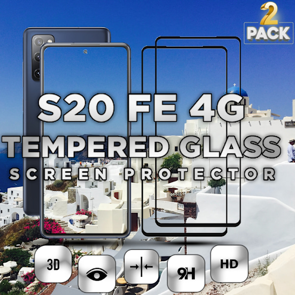 2-Pack SAMSUNG S20 FE Skærmbeskyttelse - Hærdet Glas 9H - Super kvalitet 3D