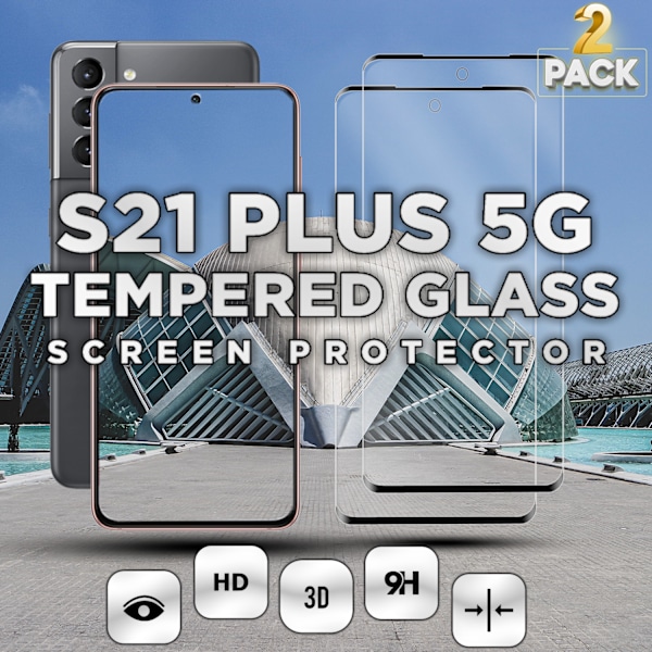 2-Pack SAMSUNG S21 PLUS Skærmbeskyttelse - Hærdet Glas 9H - Super kvalitet 3D