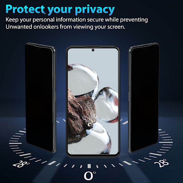 2-Pack Xiaomi 12T Pro Privacy Skærmbeskyttelse - Hærdet Glas 9H - Super kvalitet 3D