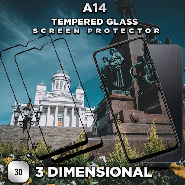 2-Pack Samsung Galaxy A14 - Härdat Glas 9H - Super Kvalitet 3D Skärmskydd