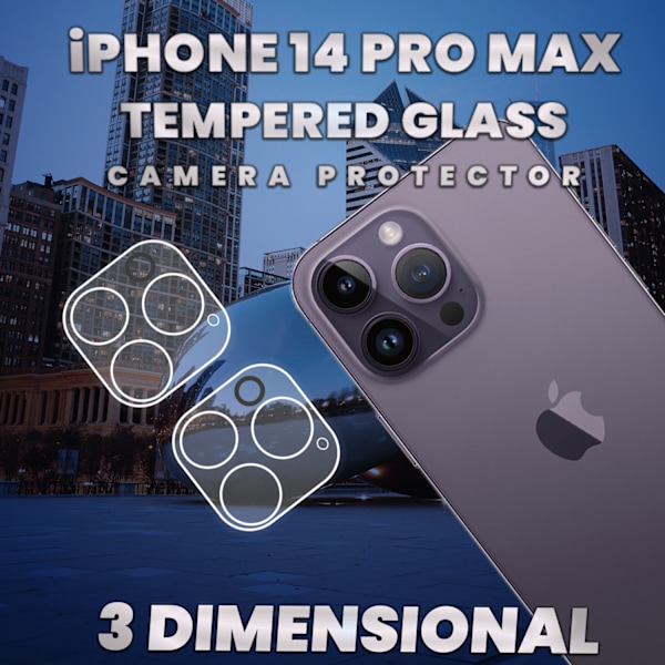 2-Pack iPhone 14 Pro Max Linsskydd - 9H Härdat glas - Super kvalitet 3D Linsskydd