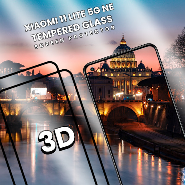 2-Pack XIAOMI 11 LITE NE Näytönsuoja - Karkaistu Lasi 9H - Super laatu 3D