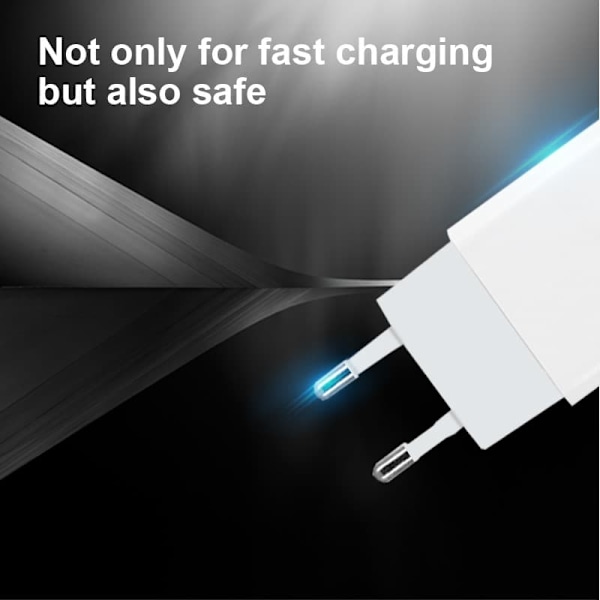 Snabbladdare USB-C 20W med Power Delivery och extra USB-port med USB-A til Lightning kabel 1m
