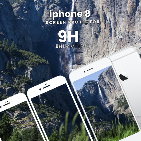2 Pack iPhone 8 Vit - Härdat Glas 9H - Super Kvalitet 3D