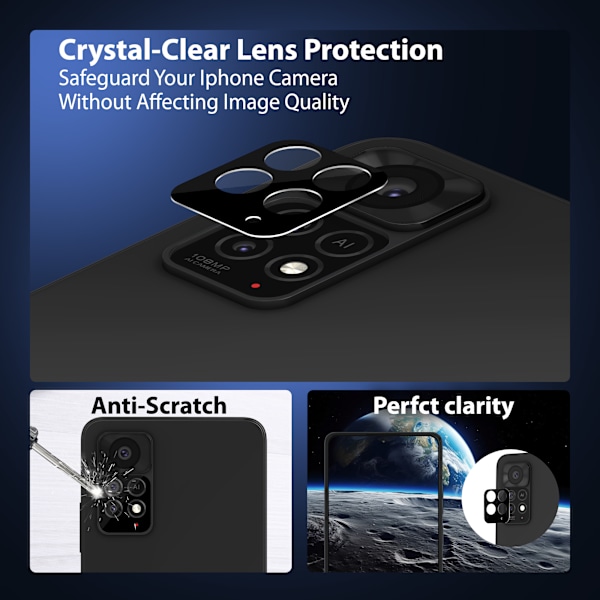 2-Pack Xiaomi Redmi Note 11 Pro Skärmskydd & 1-Pack linsskydd - Härdat Glas 9H - Super kvalitet 3D