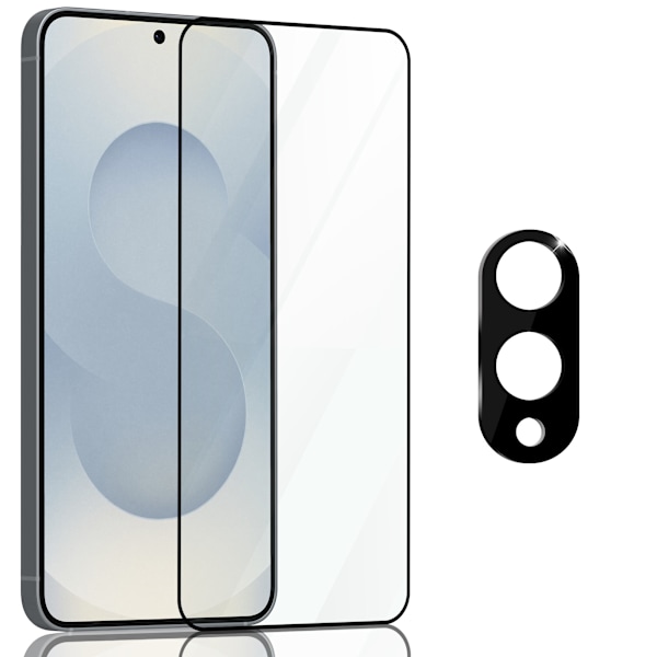 1-Pack Samsung S25 Edge Näytönsuoja & 1-Pack linssinsuoja - Karkaistu Lasi 9H - Super laatu 3D