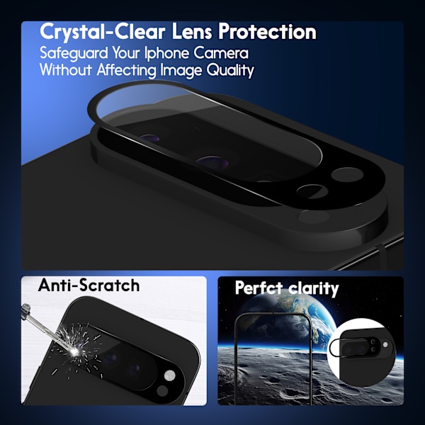 2-Pack Google Pixel 9 Pro Xl Näytönsuoja & 1-Pack linssinsuoja - Karkaistu Lasi 9H - Super laatu 3D