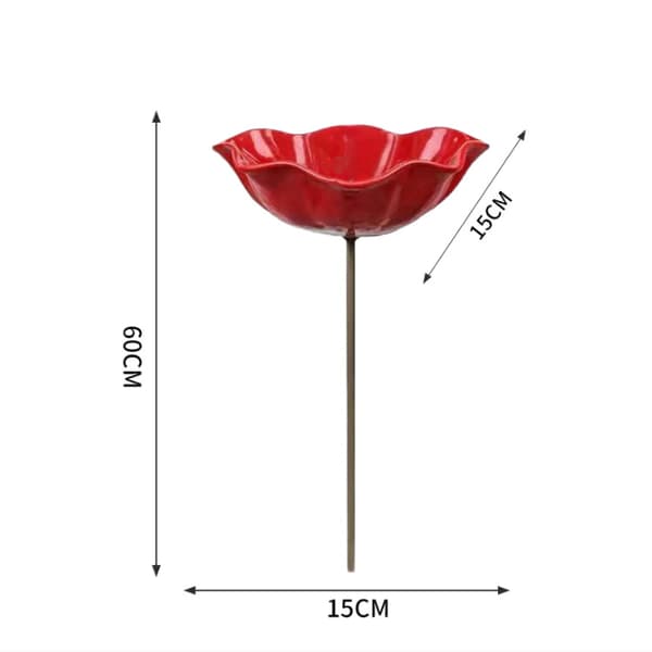 Fuglefoder og bimålere på pind, 2-pack – håndlavet metal med blomst og sommerfugl, til haven