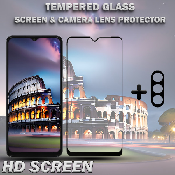 1-Pack SAMSUNG A15 5G Skärmskydd & 1-Pack linsskydd - Härdat Glas 9H - Super kvalitet 3D